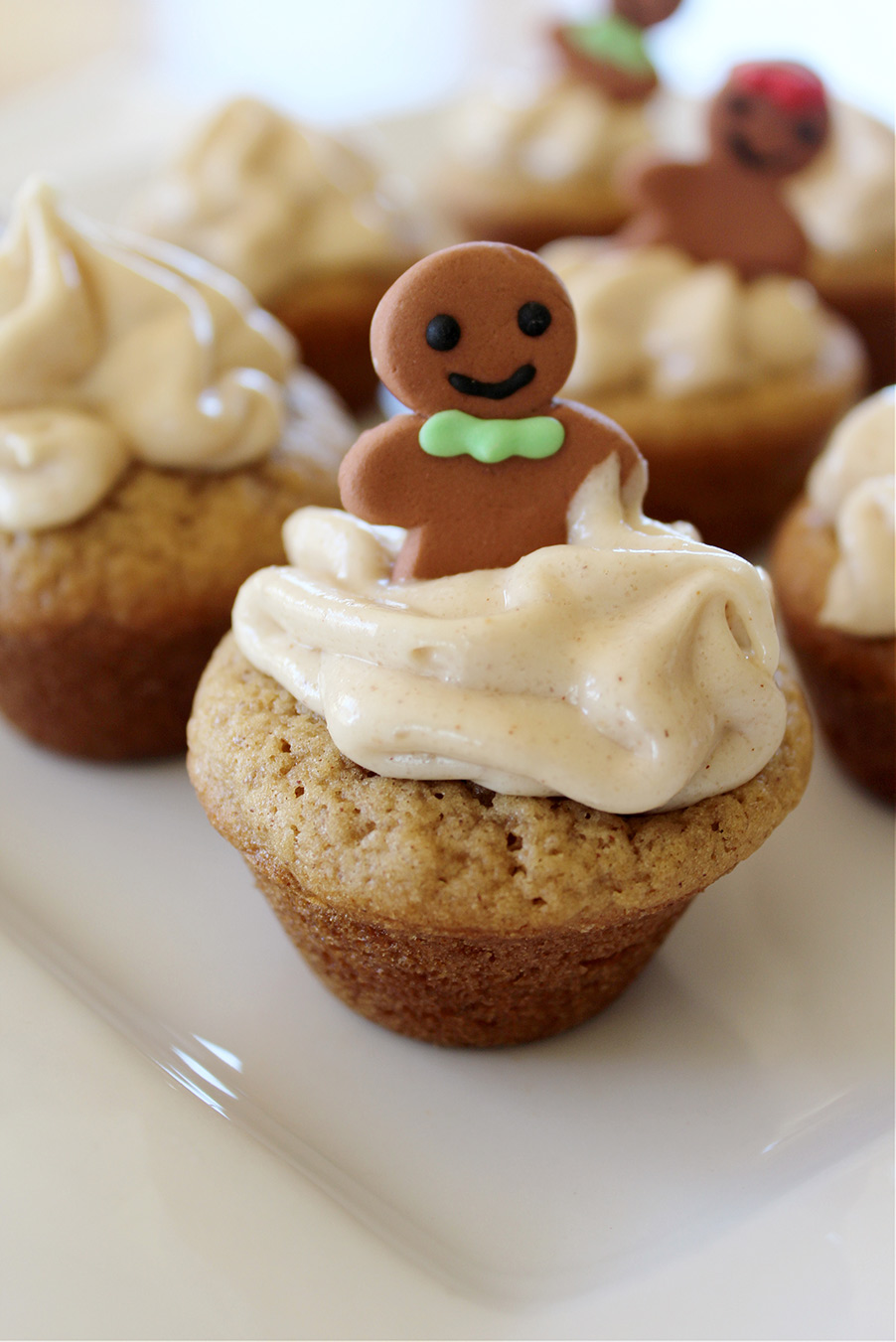 gingerbread cookie cups on a white plate. 