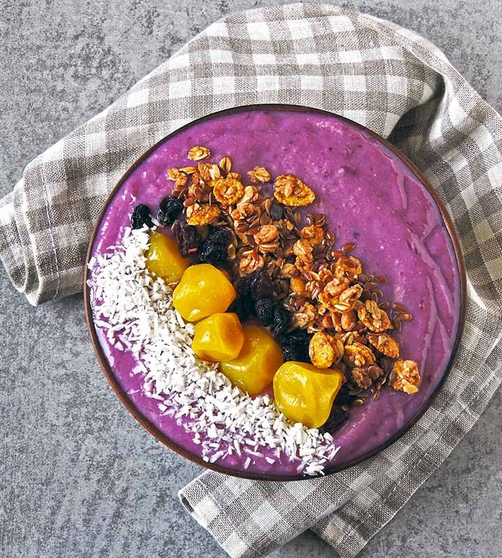 purple acai bowl.