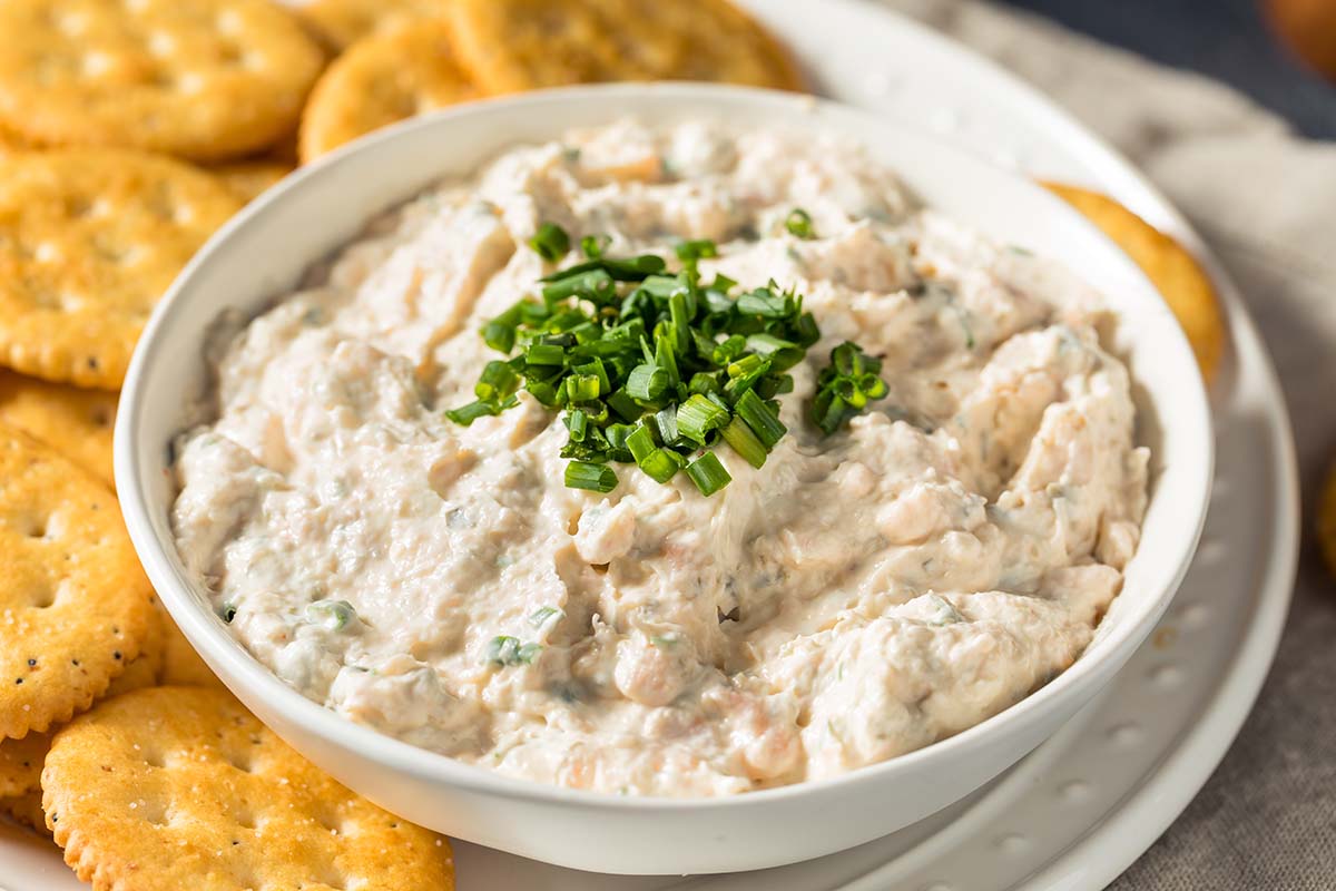 Smoked salmon dip up close. 