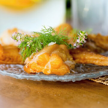 smoked cod fish fillets on a plate.