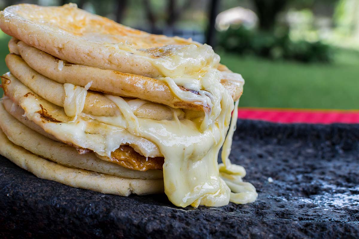 cheese pupusas up close. 