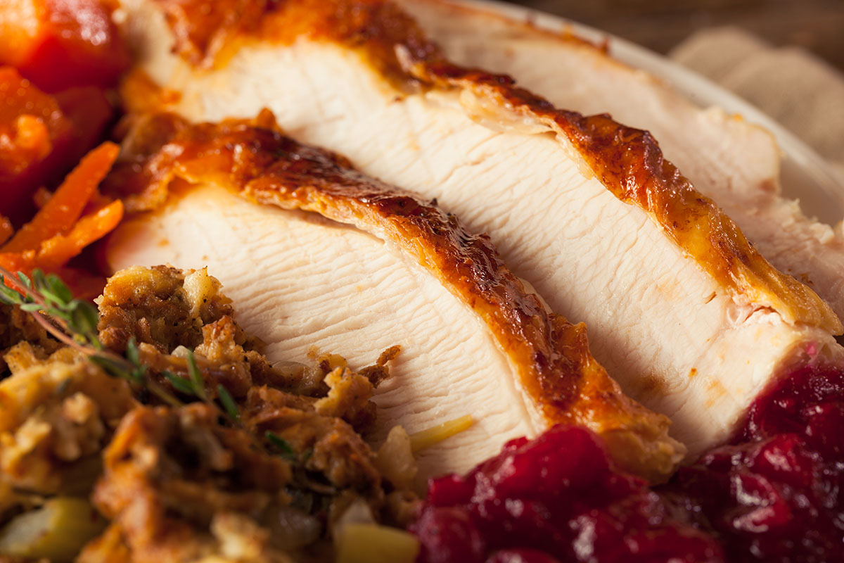 Instant pot turkey breast up close.